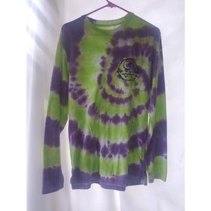 ladies small long sleeve purple/green tie dye top
